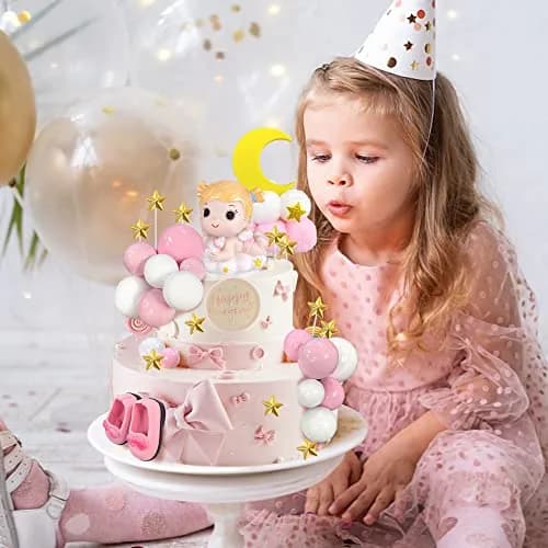 KEEPARTY Princess Cake Topper for Birthday | Baby Girl Theme, 30 pcs, Resin & Plastic thumbnail 6