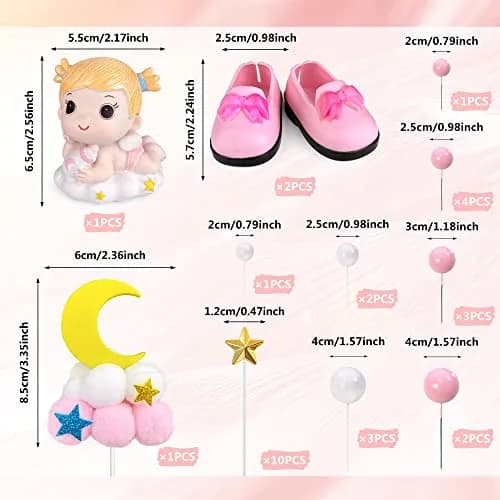 KEEPARTY Princess Cake Topper for Birthday | Baby Girl Theme, 30 pcs, Resin & Plastic thumbnail 2