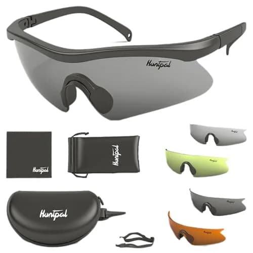 HUNTPAL Safety Glasses with 4 Interchangeable Lenses | ANSI Z87+ UV400 Protection thumbnail 1