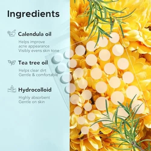 TKTK Acne Patch Hydrocolloid Cover 4 Sizes | Tea Tree & Calendula for All Skin Types thumbnail 3