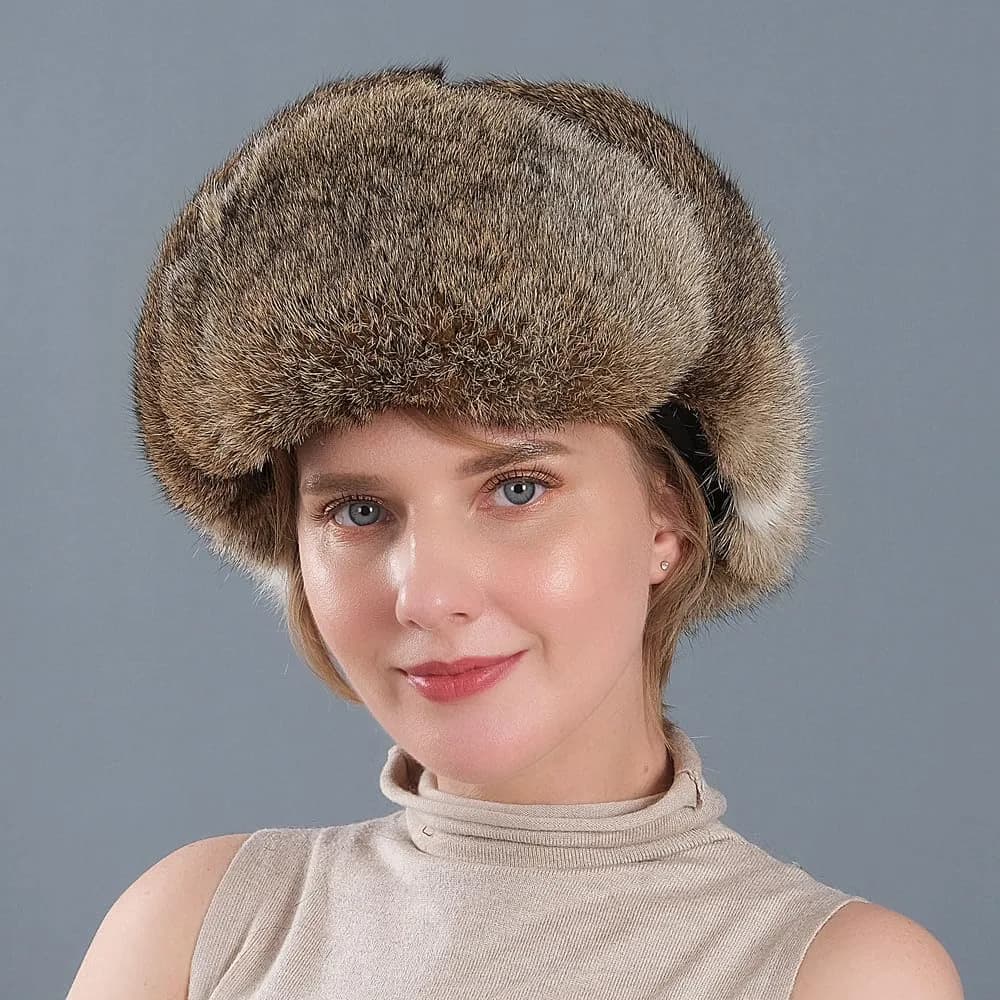HKSICHENGKEJI Trapper Russian Trooper Hat Brown | Windproof Warm Faux Fur Earflap Cap for Men Women - view 3