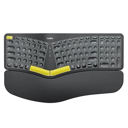Nulea Ergonomic Split Wireless Keyboard with Wrist Rest 7-Color Backlight thumbnail 1