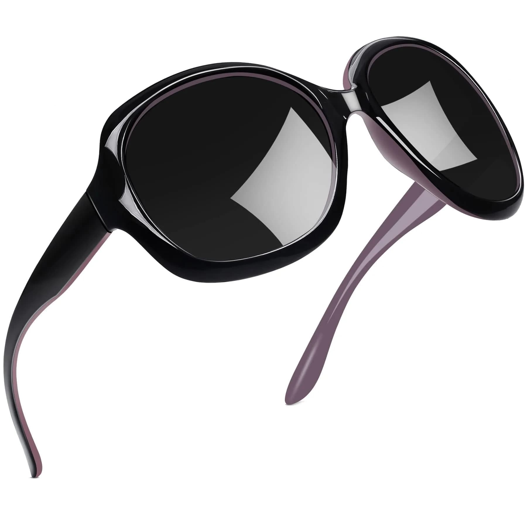 Joopin Oversized Butterfly Sunglasses for Women - Black Purple/Grey Gradient Lenses - main product image