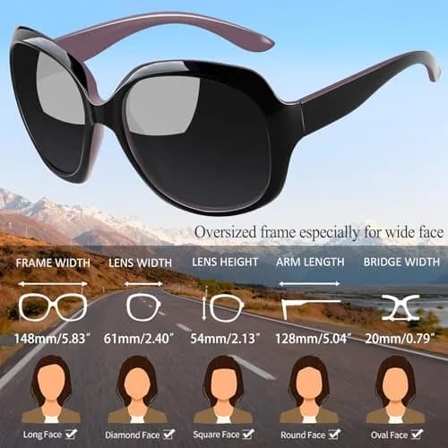 Joopin Oversized Butterfly Sunglasses for Women - Black Purple/Grey Gradient Lenses thumbnail 4