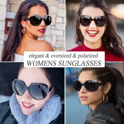 Joopin Oversized Butterfly Sunglasses for Women - Black Purple/Grey Gradient Lenses thumbnail 3