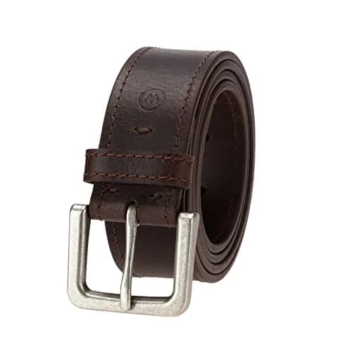 Wrangler Men's Leather Casual Belt for Jeans, Khakis & Dress Pants | Classic Style, Versatile Fit, Brown, 34 (Waist 31-32) thumbnail 1
