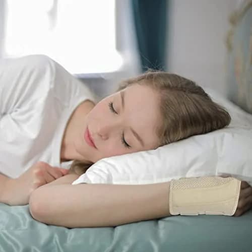 HYCOPROT Ergonomic Wrist Brace for Carpal Tunnel & Pain Relief, S/M Left Hand, Beige | Adjustable Compression Splint for Tendonitis & Arthritis thumbnail 5