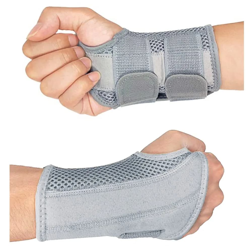 HYCOPROT Adjustable Wrist Brace L/XL (2-Pack) | Carpal Tunnel & Tendonitis Support — Gray