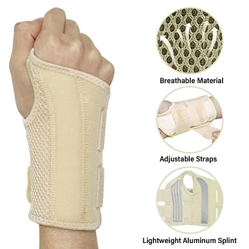 HYCOPROT Wrist Brace L/XL Left Hand Beige | Ergonomic Support for Carpal Tunnel & Pain Relief thumbnail 2