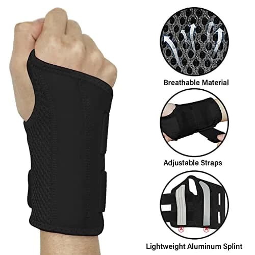 HYCOPROT Adjustable Wrist Brace with 2 Metal Straps & Steel Plate | L/XL (Pack of 2) thumbnail 2
