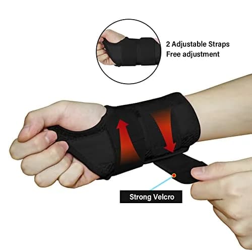 HYCOPROT Adjustable Wrist Brace with 2 Metal Straps & Steel Plate | L/XL (Pack of 2) thumbnail 3