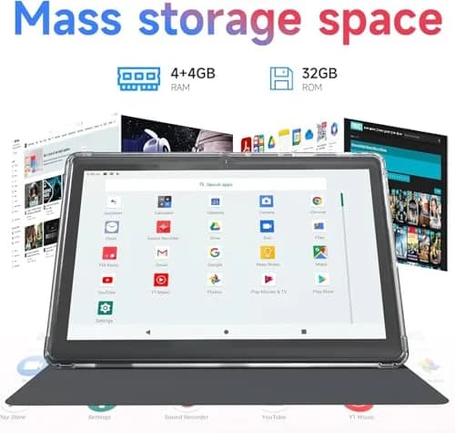 CUPEISI Android 14 Tablet 7 inch with Case | 8GB RAM + 32GB ROM, Expandable to 1TB, HD Touch Screen, WiFi, Bluetooth, 1024x600 thumbnail 2