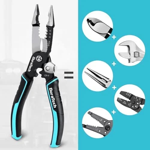 DURATECH 5-in-1 CR-V Wire Stripper for Crimping, 8" Multi-Function Tool | Heavy Duty, Ergonomic, Durable thumbnail 6