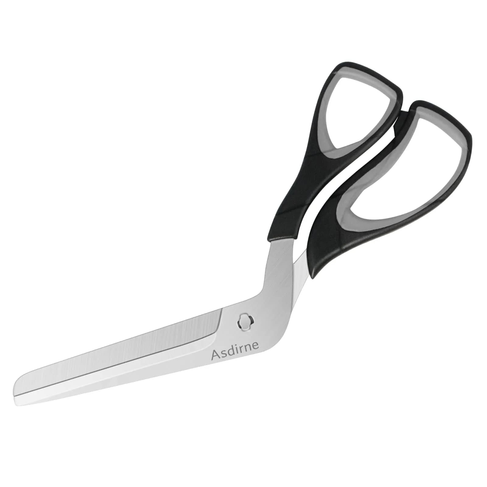 Asdirne Pizza Scissors 10.3Inch | Ultra Sharp Detachable Blade, Ergonomic Soft Grip, Food-Grade Stainless Steel — Black&grey