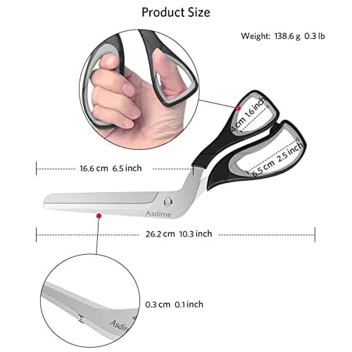 Asdirne Pizza Scissors 10.3" | Ultra Sharp Detachable Blade & Ergonomic Grip thumbnail 4