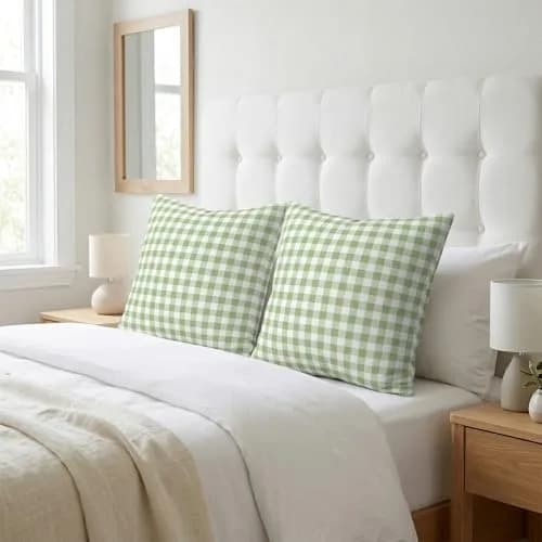 AHAHM Buffalo Check Plaid Throw Pillow Cover 40x40cm (16x16 Inch) Set of 2 | Farmhouse Decorative Cushion Case for Sofa & Outdoor thumbnail 5