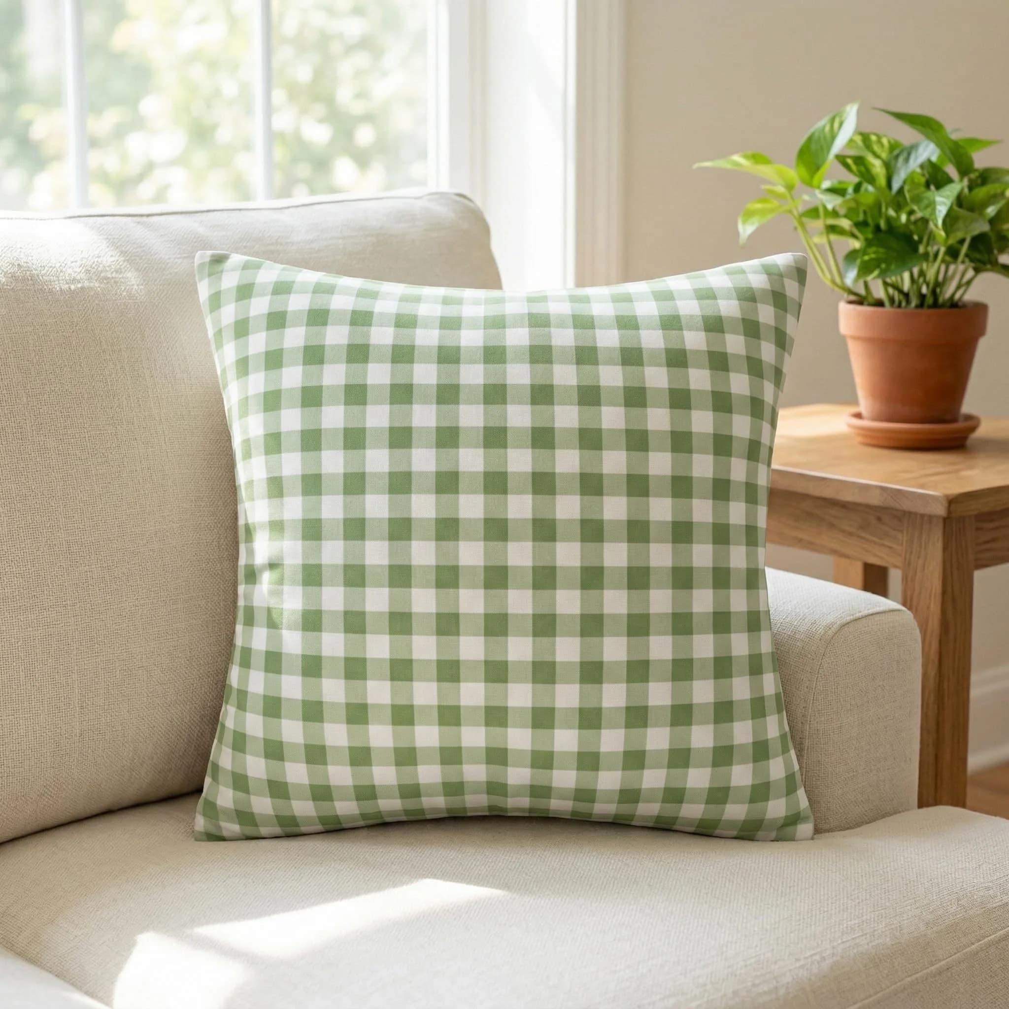 AHAHM Buffalo Check Plaid Throw Pillow Cover 40x40cm (16x16 Inch) Set of 2 | Farmhouse Decorative Cushion Case for Sofa & Outdoor - view 3