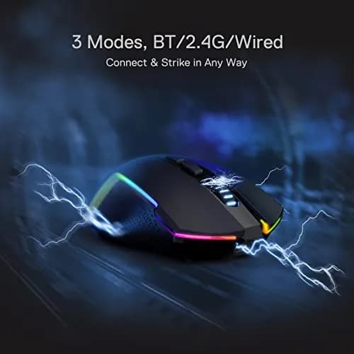 Redragon M693 Wireless Gaming Mouse 8000 DPI, 7 Macro Buttons, 3-Mode Connection | PC & Mac Gaming Mouse thumbnail 3