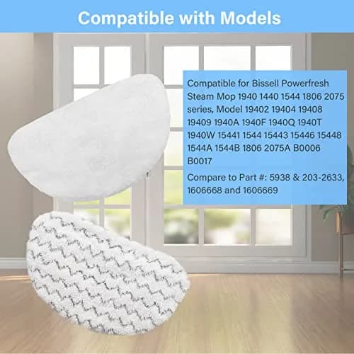 Tivcroxs 12 Pack 1940 Steam Mop Replacement Pads for Bissell Powerfresh Steam Mop 1940 1440 1806 1544 2075 2685A 2814 Series, Model 19402 19404 19408 19409 1940A 1940F 1940Q 1940T 1940W B0006 B0017 2075A thumbnail 2