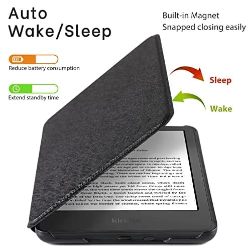 CoBak Case for 6" Kindle Basic 11th Gen 2024/2022 | Auto Wake & Sleep, Waterproof PU Leather thumbnail 2
