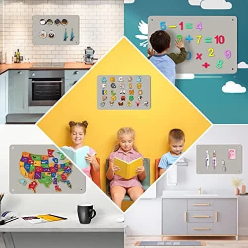 HYHOSHI Magnetic Board 44.5 cm x 29 cm (17.5" x 11.4") | Gray Metal Bulletin Board for Notes, Photos, Magnets thumbnail 6