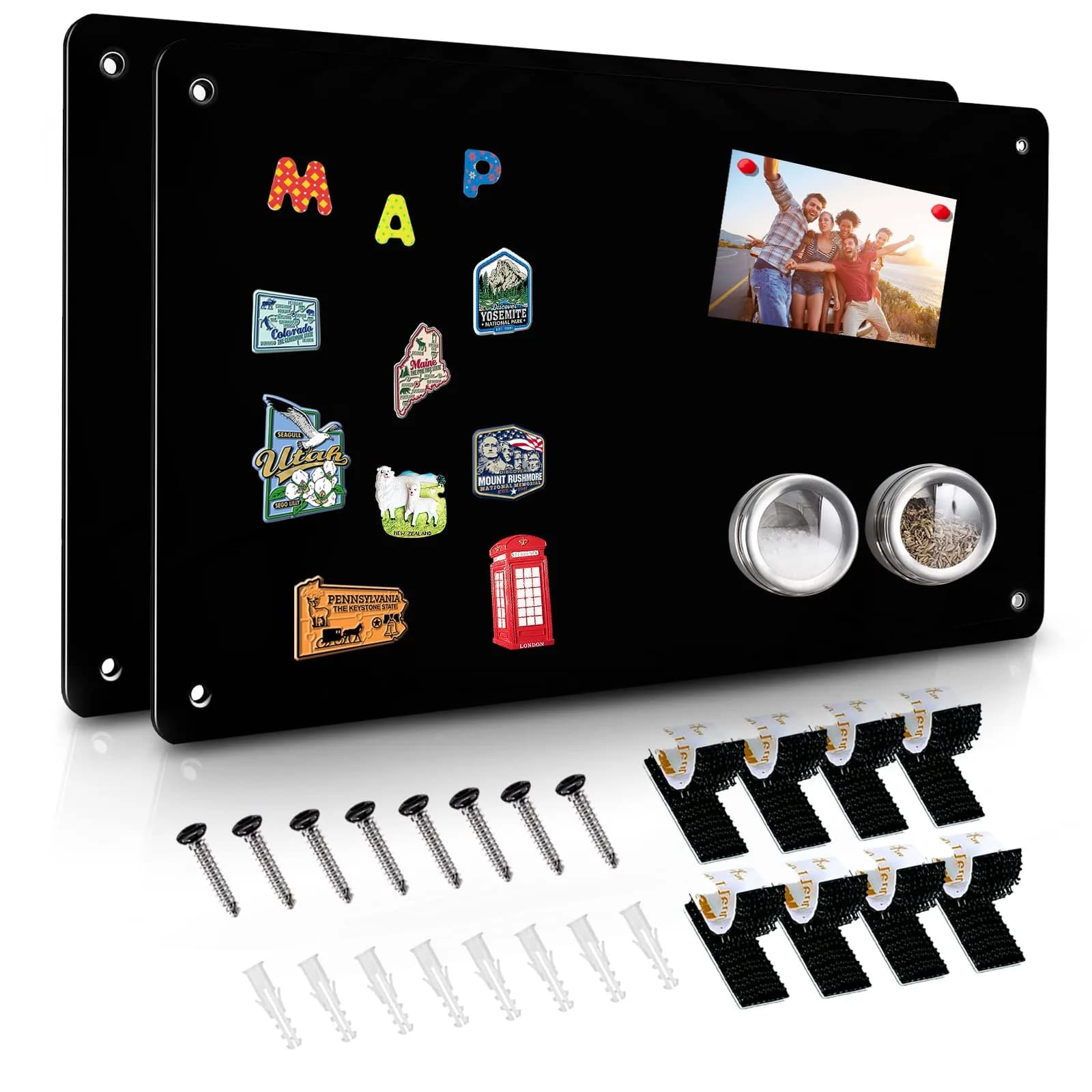 HYHOSHI Black Magnetic Board 44.5cm x 29cm (2-Pack) | Display Photos, Notes, and Magnets - main product image