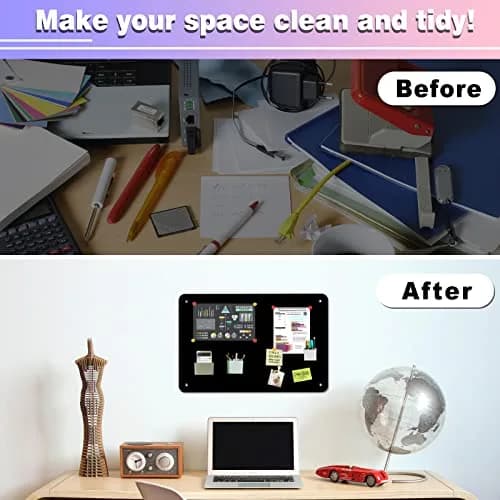 HYHOSHI Black Magnetic Board 44.5cm x 29cm (2-Pack) | Display Photos, Notes, and Magnets thumbnail 5