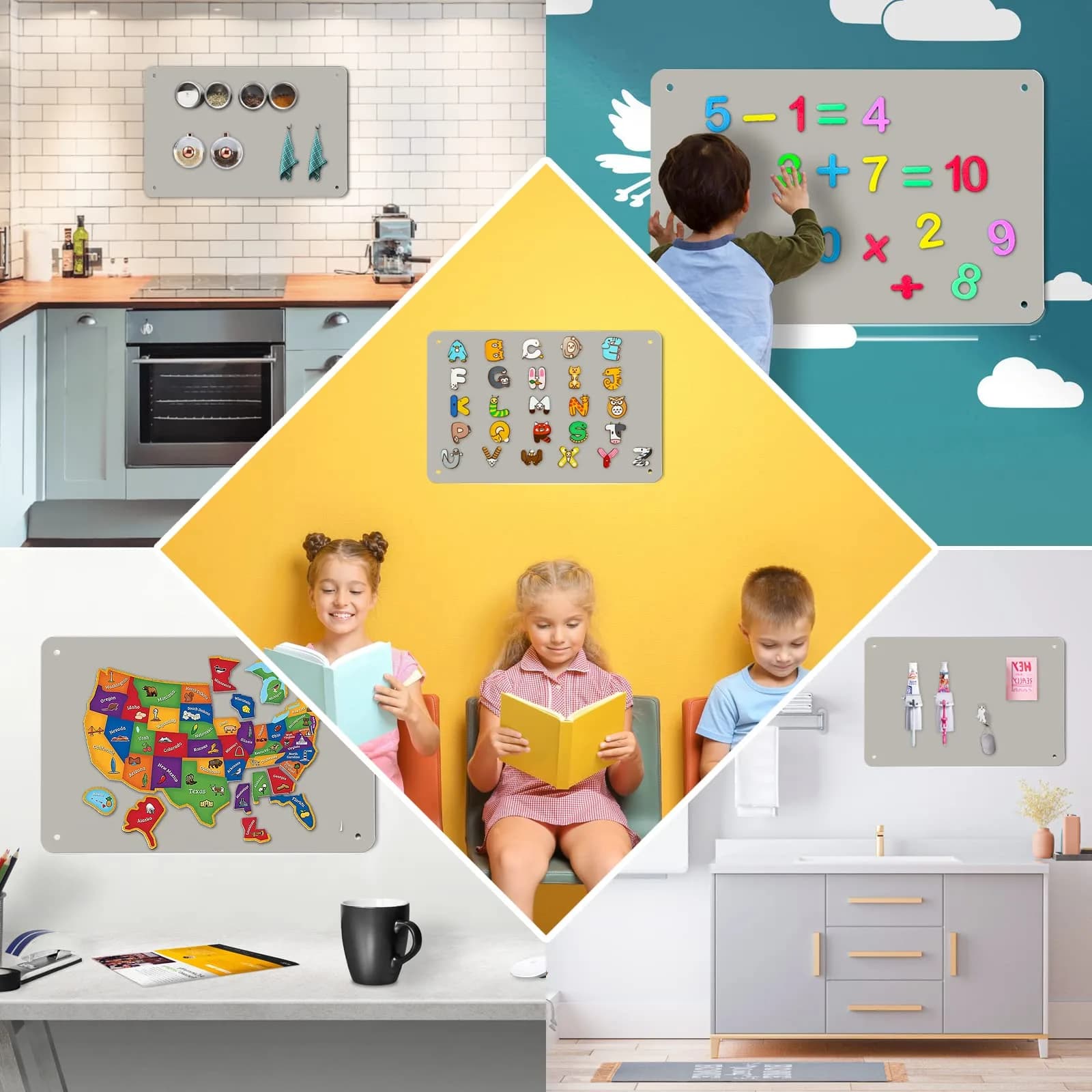 HYHOSHI Magnetic Board 44.96cm x 29.97cm (17.5" x 11.4") 2-Pack | Display Photos, Notes, and Magnets - view 6