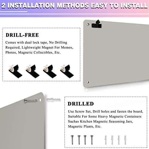 HYHOSHI Magnetic Board 44.96cm x 29.97cm (17.5" x 11.4") 2-Pack | Display Photos, Notes, and Magnets thumbnail 3