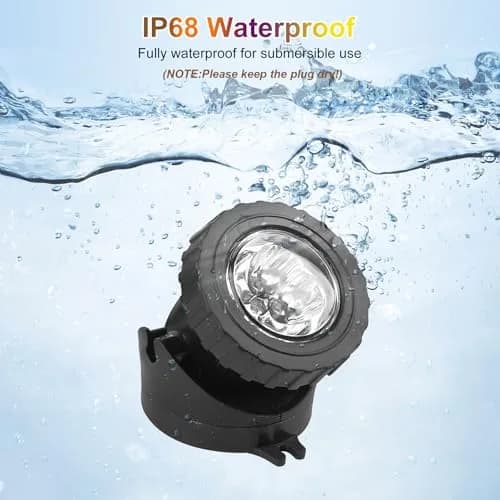 CREPOW RGB Pond Lights with Timer | Underwater Colorful Landscape Spotlights, 98ft Remote Control, IP68 Waterproof, Set of 4 (98ft, 4 lights) thumbnail 5