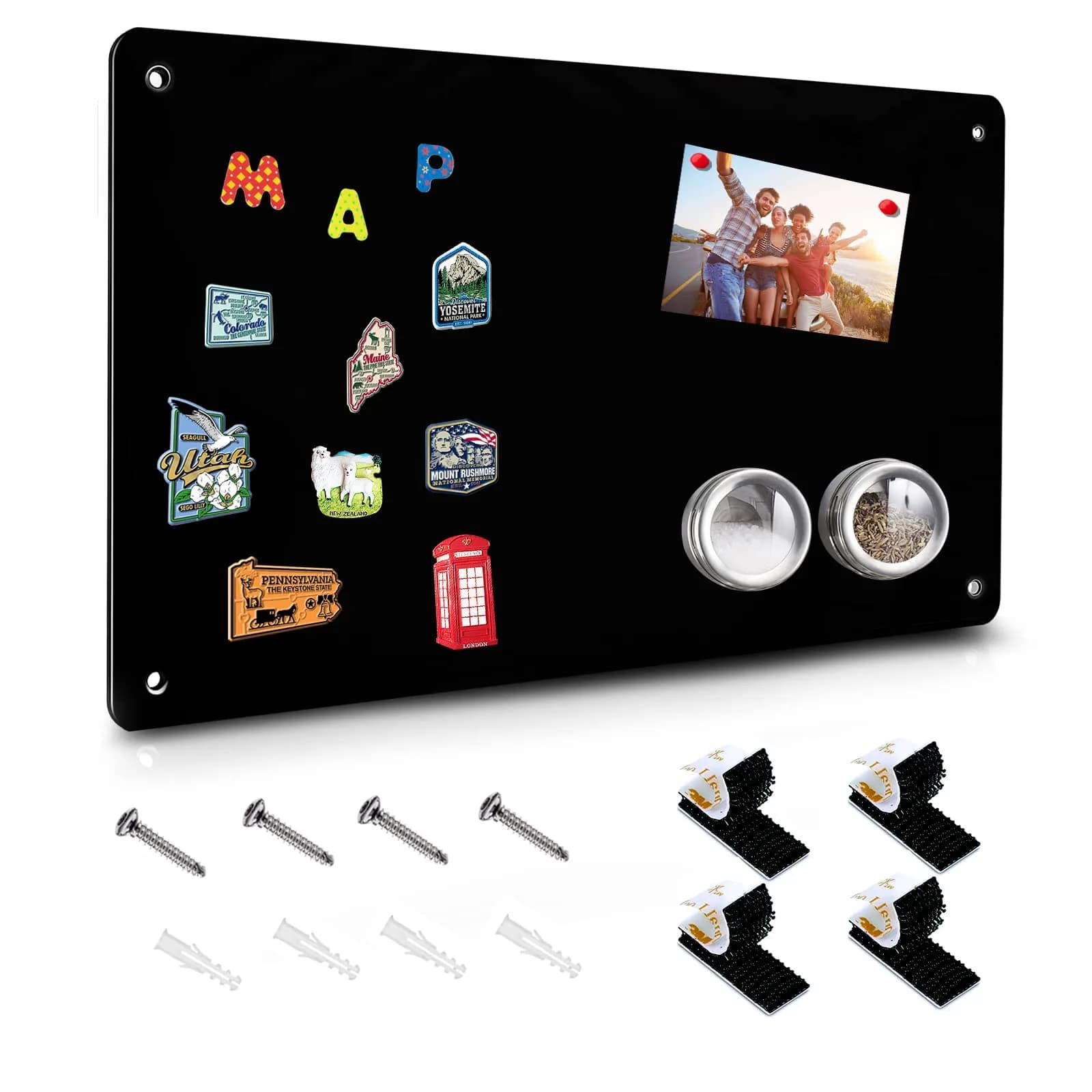 HYHOSHI Black Magnetic Board 43.9 cm x 29 cm (17.5" x 11.4") | Display Photos, Notes, Magnets - main product image