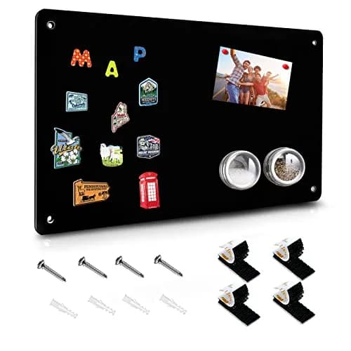 HYHOSHI Black Magnetic Board 43.9 cm x 29 cm (17.5" x 11.4") | Display Photos, Notes, Magnets thumbnail 1