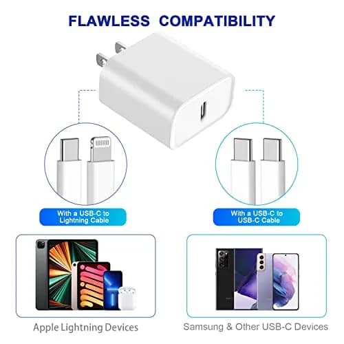 DelTucci 3Pack USB C Charger Blocks 20W | Fast Charging Power Delivery for iPhone & Android thumbnail 4