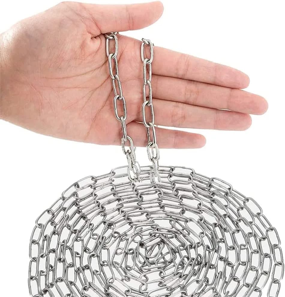 4every SUS304 Stainless Steel Chain 2mm x 3m (0.08" x 9.8ft) | Light Duty Utility Chain for Home & Outdoor Use - main product image