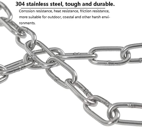 4every SUS304 Stainless Steel Chain 2mm x 3m (0.08" x 9.8ft) | Light Duty Utility Chain for Home & Outdoor Use thumbnail 4