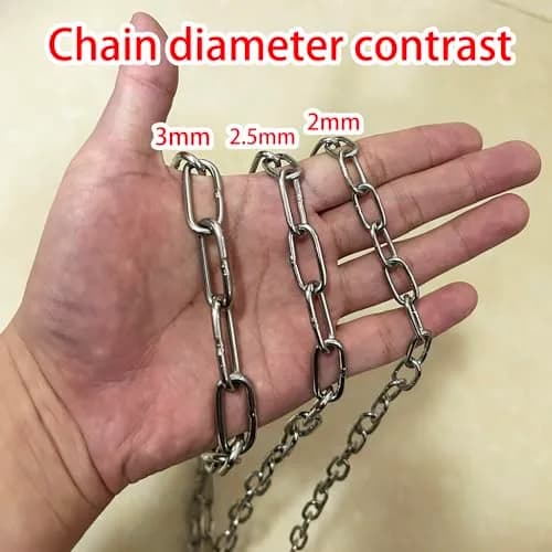 4every SUS304 Stainless Steel Chain 2mm x 3m (0.08" x 9.8ft) | Light Duty Utility Chain for Home & Outdoor Use thumbnail 2