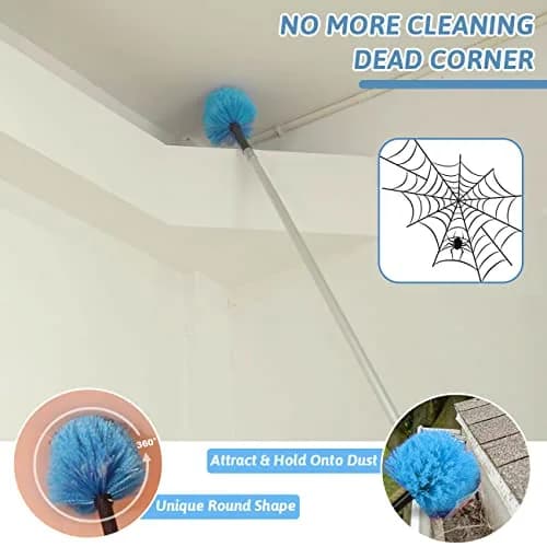 MAYKI 20-Foot Cobweb Duster with Extension Pole Kit | Nylon Duster Head, Aluminum Pole, 2-Piece Set thumbnail 4