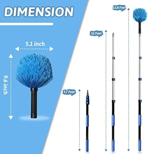 MAYKI 20-Foot Cobweb Duster with Extension Pole Kit | Nylon Duster Head, Aluminum Pole, 2-Piece Set thumbnail 5