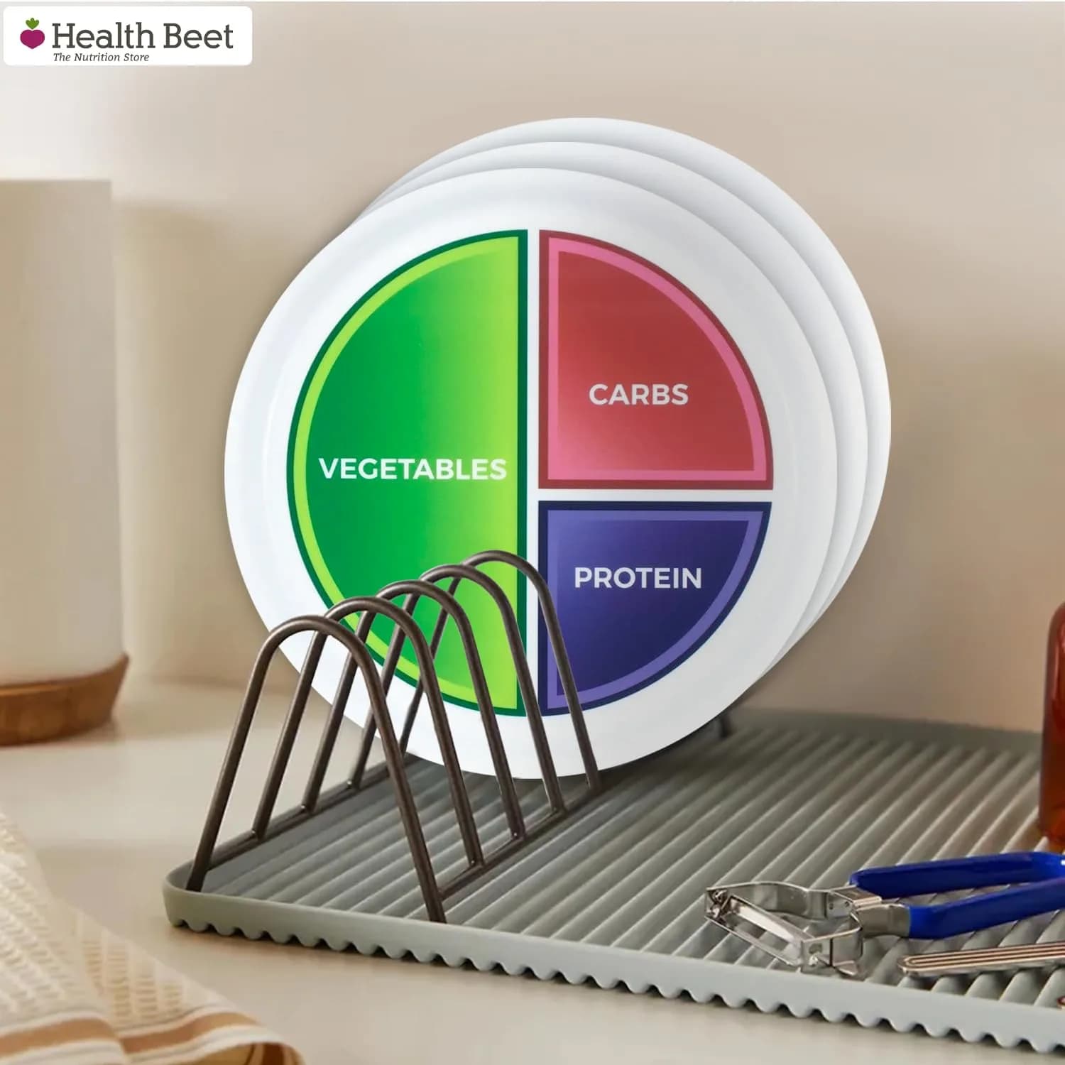 Health Beet Macro Diet Portion Control Plates (48-Pack) | 3 Compartments for Balanced Eating - view 6