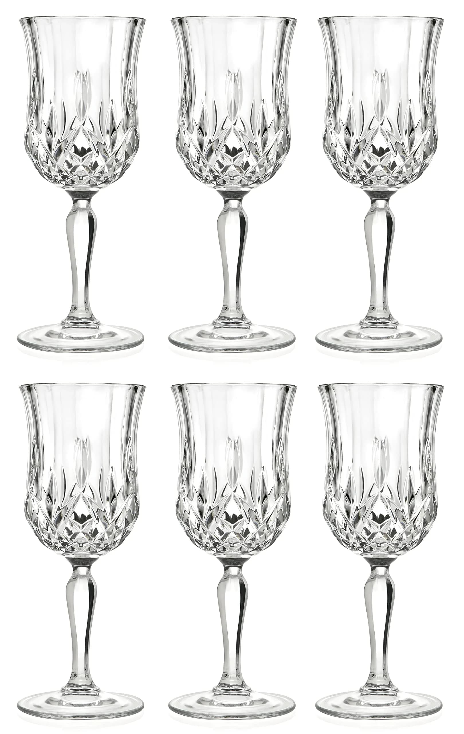 Barski Wine Glass - Goblet - Red & White Wine - Water - Set of 6 | Elegant European Crystal Design — Clear