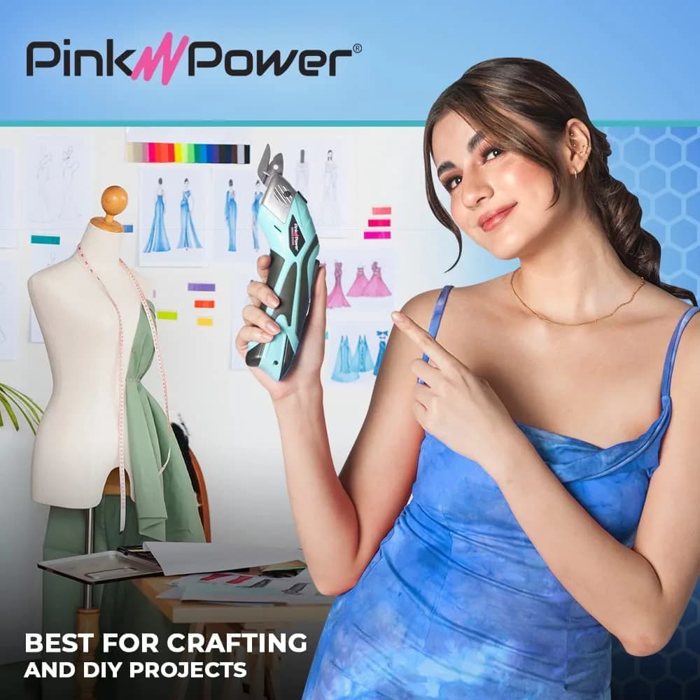 Pink Power HG1214 Cordless Electric Fabric Scissors | 20 cm (7.5 inch) Cutting Tool with 2 Blades & Charger - view 6