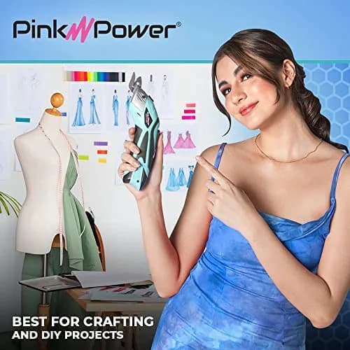 Pink Power HG1214 Cordless Electric Fabric Scissors | 20 cm (7.5 inch) Cutting Tool with 2 Blades & Charger thumbnail 6