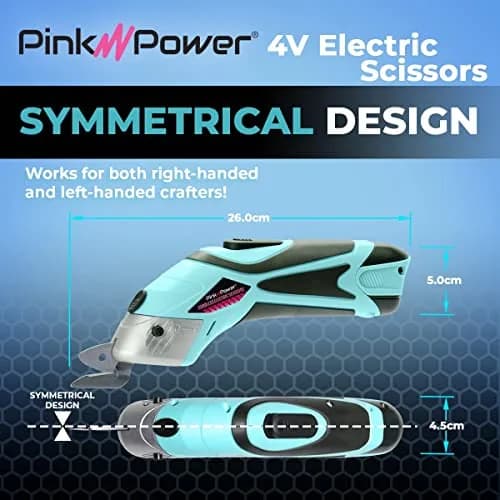 Pink Power HG1214 Cordless Electric Fabric Scissors | 20 cm (7.5 inch) Cutting Tool with 2 Blades & Charger thumbnail 3