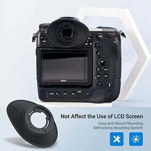 JJC 360° Rotatable Eyecup for Nikon Z8 Z9 Zf Cameras | Extended Oval Viewfinder Eye Cup 21.9mm thumbnail 7
