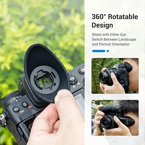 JJC 360° Rotatable Eyecup for Nikon Z8 Z9 Zf Cameras | Extended Oval Viewfinder Eye Cup 21.9mm thumbnail 3