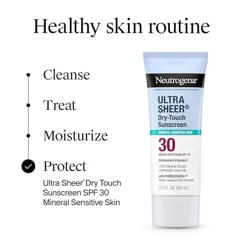 Neutrogena Ultra Sheer Dry-Touch Mineral Sunscreen SPF 30 89ml (3 fl oz) | Broad Spectrum UVA/UVB Protection thumbnail 8