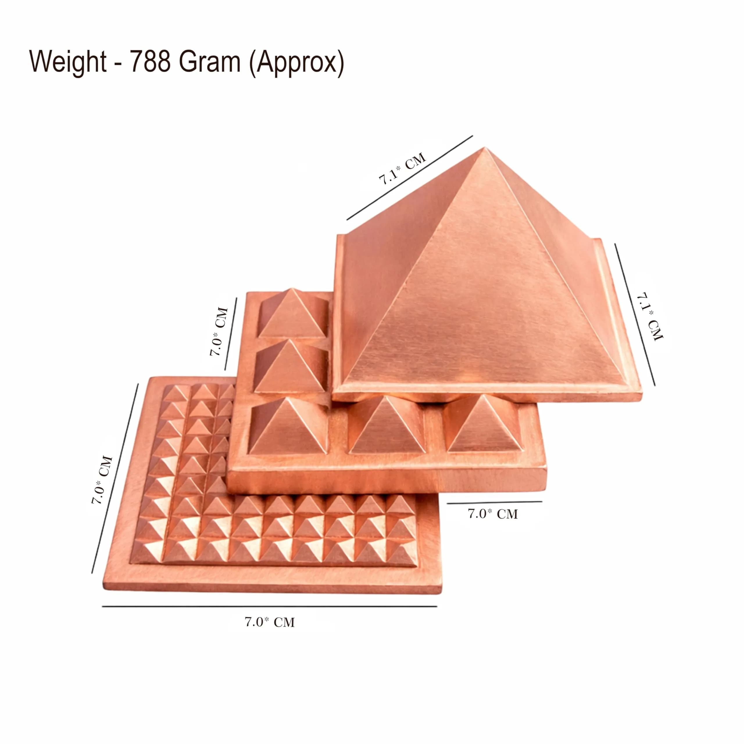 Tree Maison Vastu 3 Layer Copper Pyramid 7.6 cm (3 Inch) | Balances Energy Fields thumbnail 2