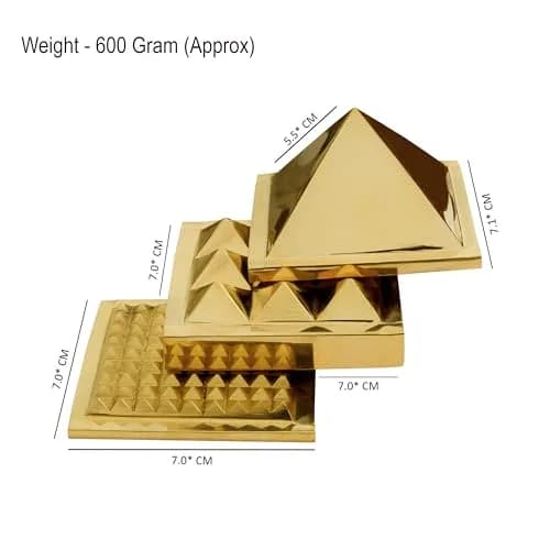 TREE MAISON CORONATING HOMES Brass Vastu Pyramid 7.5cm (3 Inch) | Enhances Energy Flow & Attracts Positivity thumbnail 2