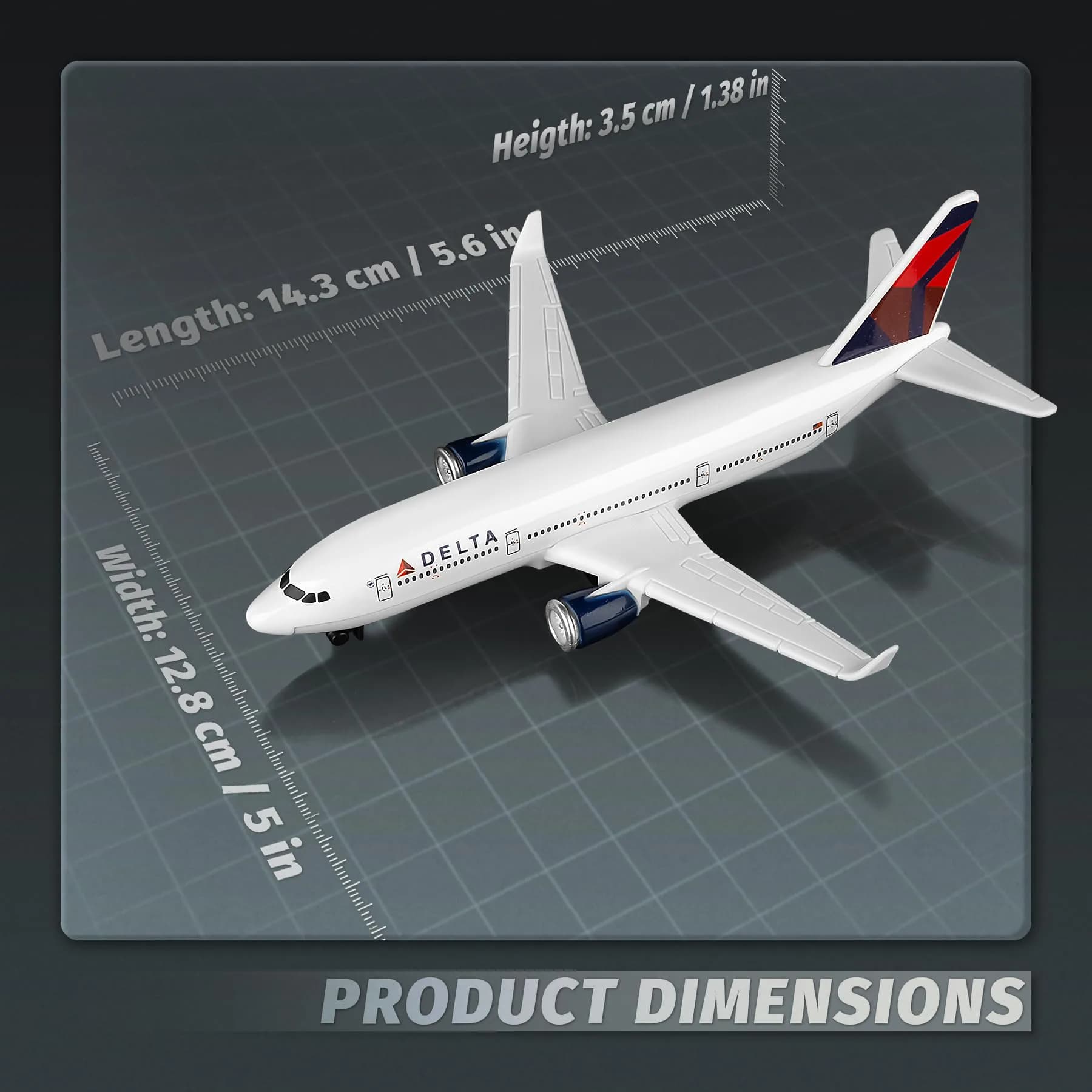 Joylludan Delta Plane Model 14.2 cm (5.6 in) Length | Diecast Alloy Aircraft Replica for Collections - view 5