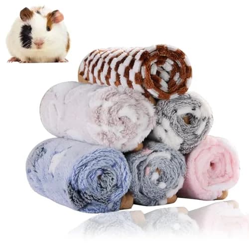 Grddaef Guinea Pig Fleece Blankets 6 Pieces 20cm x 20cm (7.9" x 7.9") | Waterproof & Washable Small Animal Cage Liners thumbnail 1